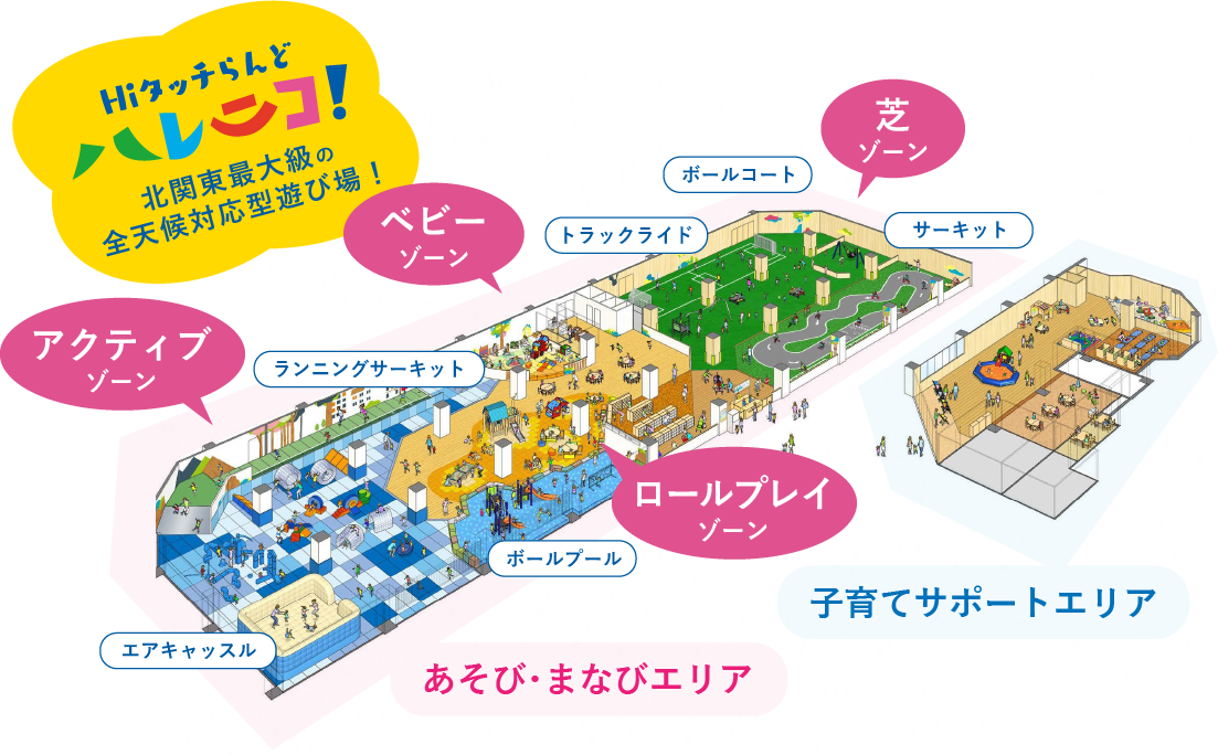 北関東最大級の室内型遊び場（施設マップ）
